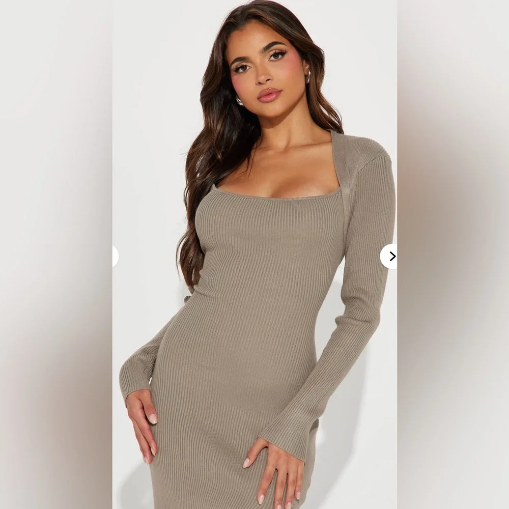 Reverie Attitude Midi Dress - taupe - Picture 3 of 3